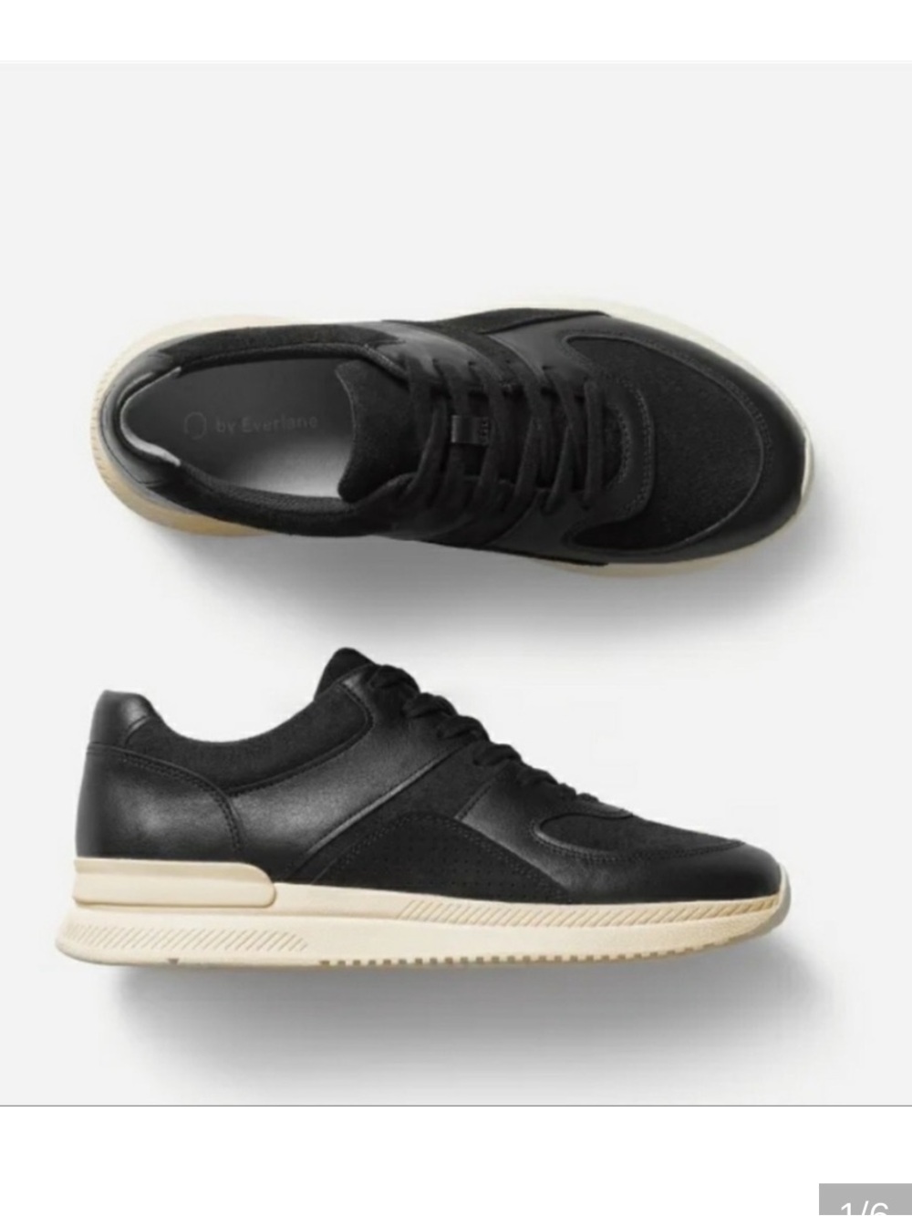 Everlane Black Sneakers with Cream Sole